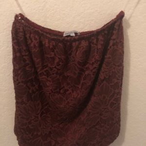 Lace flowy burgundy sleeveless top
